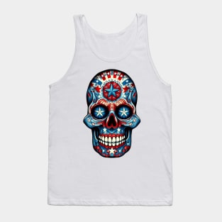 4th of July Holiday Patriotic Skull Candy Tank Top